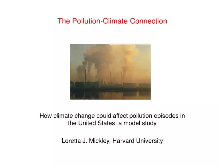 the pollution climate connection