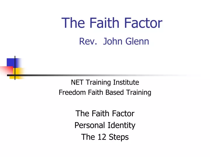 the faith factor rev john glenn
