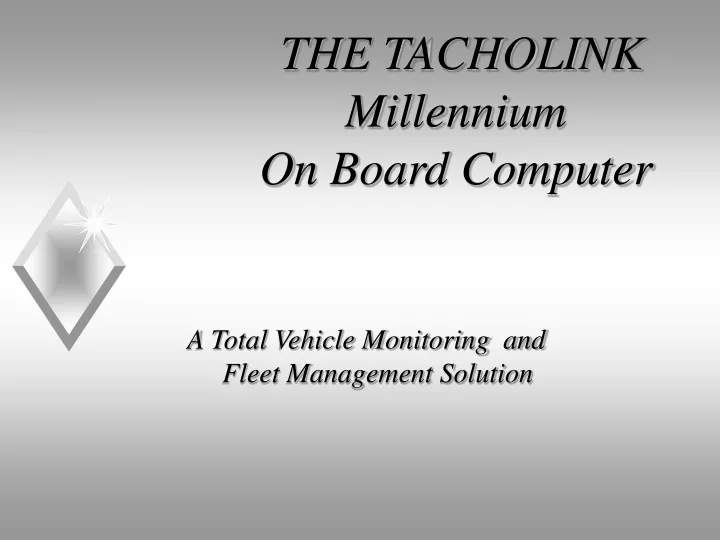 the tacholink millennium on board computer