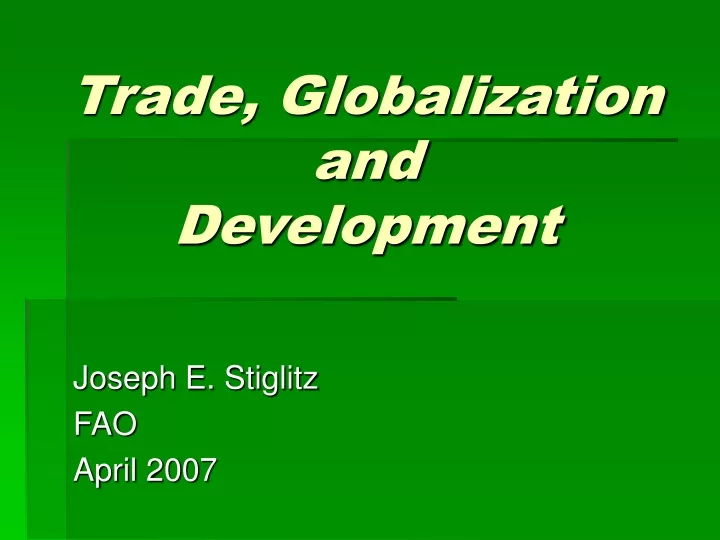 trade globalization and development
