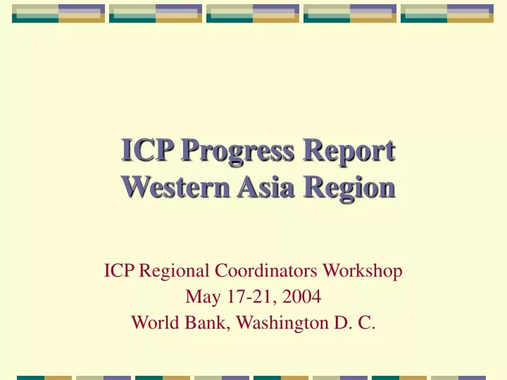 icp progress report western asia region