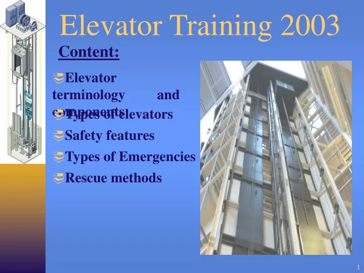 elevator training 2003