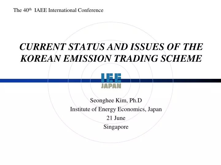 current status and issues of the korean emission trading scheme