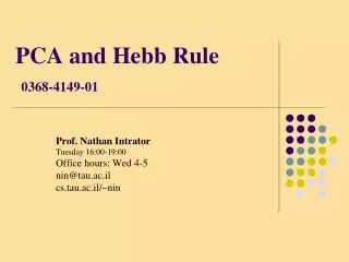 PCA and Hebb Rule 0368-4149-01