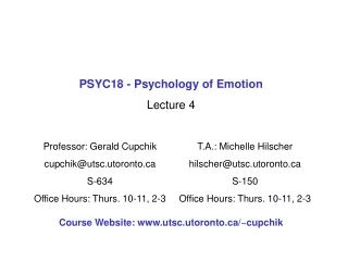 PSYC18 - Psychology of Emotion Lecture 4