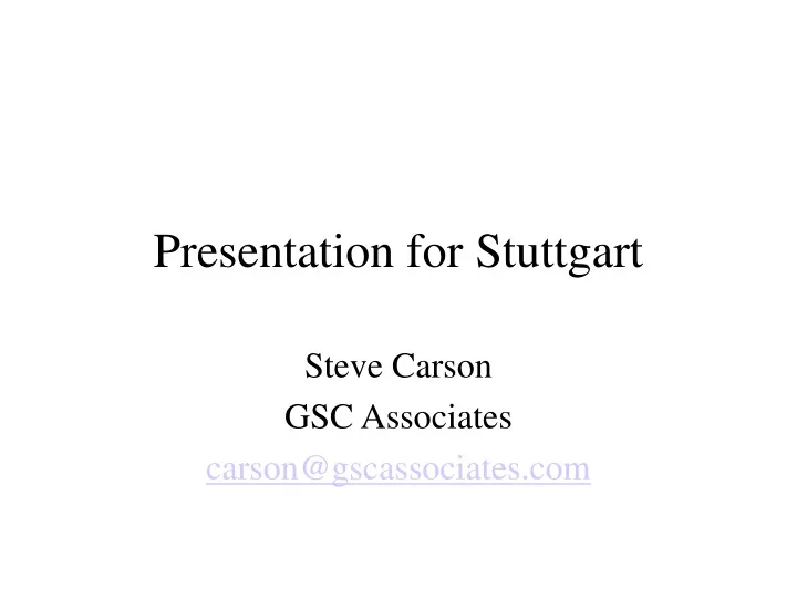 presentation for stuttgart