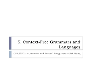 5. Context-Free Grammars and Languages