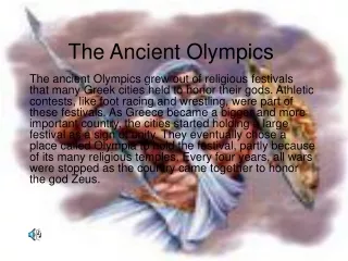 The Ancient Olympics