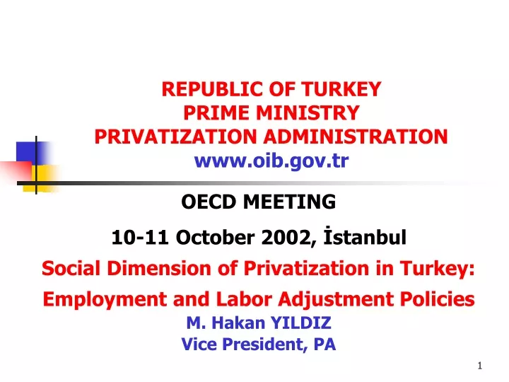 republic of turkey prime ministry privatization