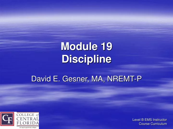module 19 discipline