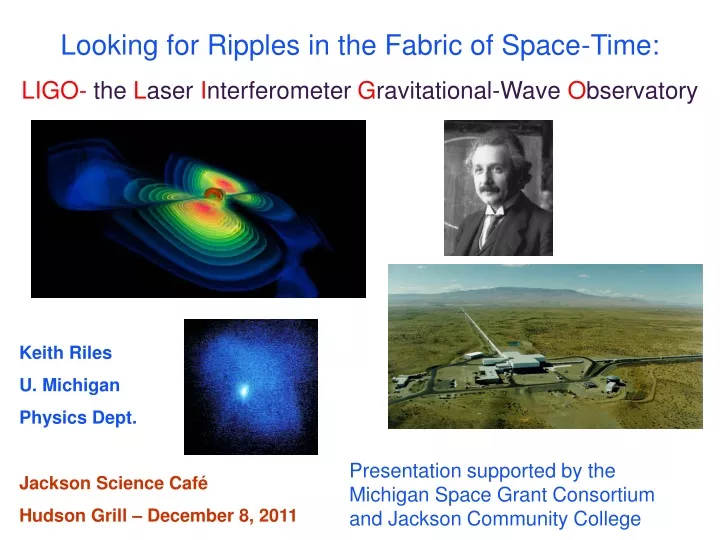 looking for ripples in the fabric of space time