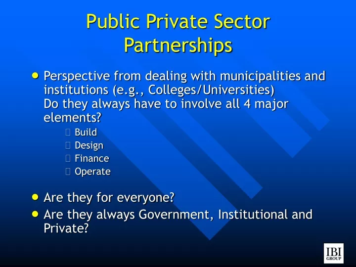 public private sector partnerships