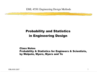EML 4550: Engineering Design Methods