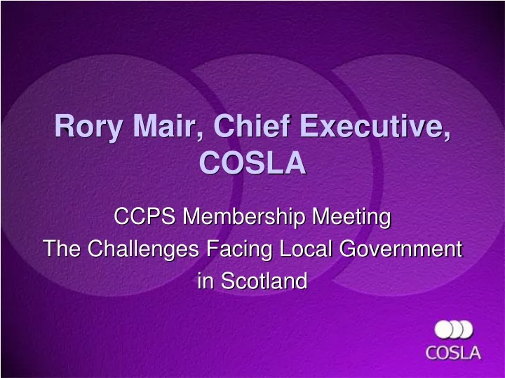 rory mair chief executive cosla