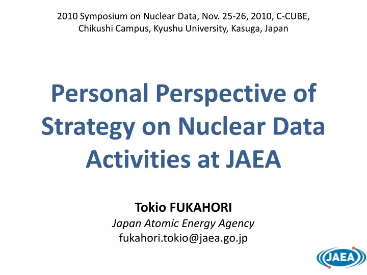 personal perspective of strategy on nuclear data