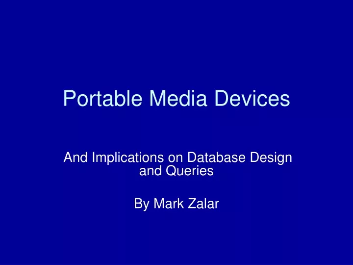 portable media devices
