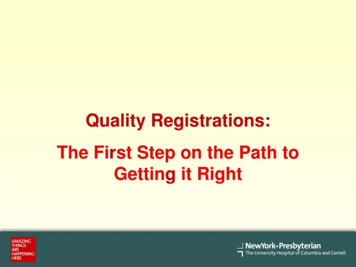 quality registrations