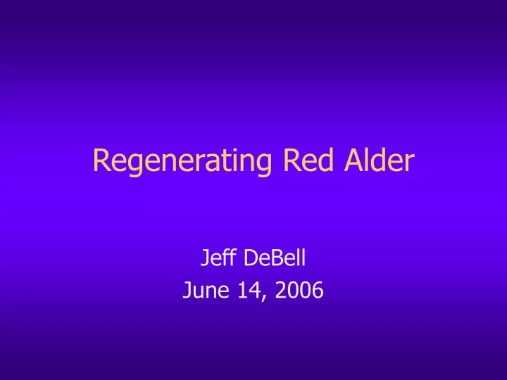 regenerating red alder