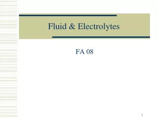 Fluid &amp; Electrolytes