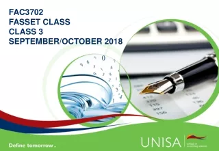 FAC3702  FASSET CLASS CLASS 3 SEPTEMBER/OCTOBER  2018