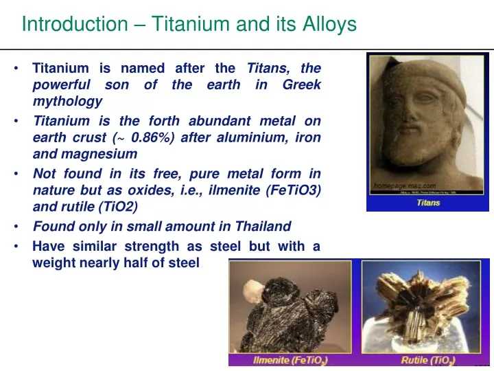 introduction titanium and its alloys