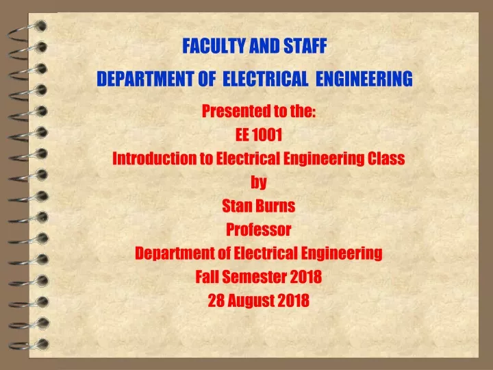 faculty and staff department of electrical engineering