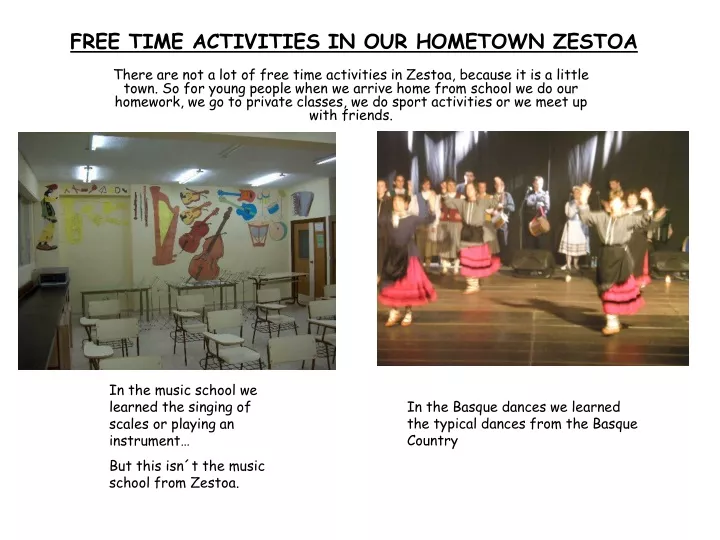 free time activities in our hometown zestoa