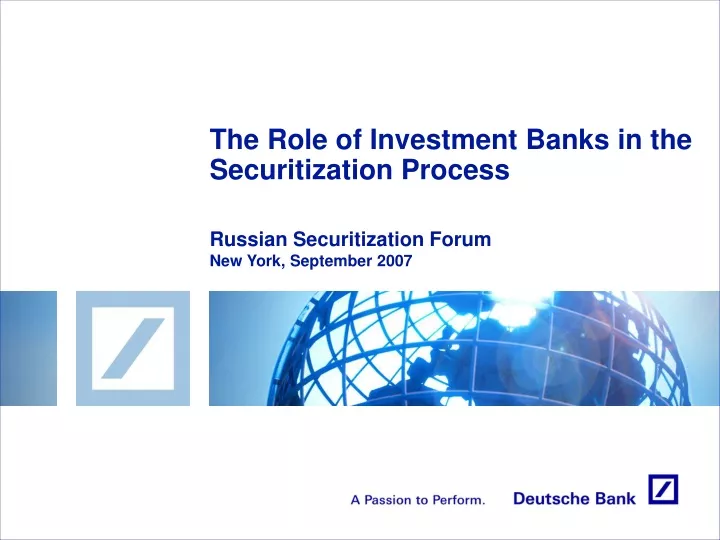 the role of investment banks in the securitization process
