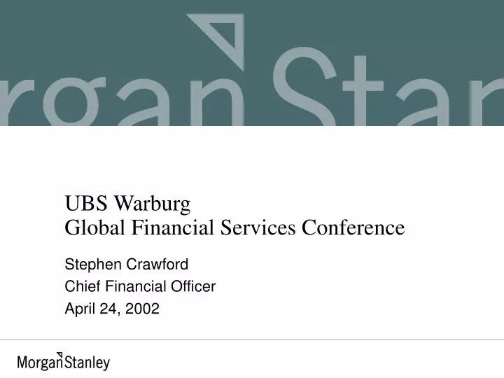 ubs warburg global financial services conference