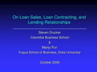 On Loan Sales, Loan Contracting, and Lending Relationships