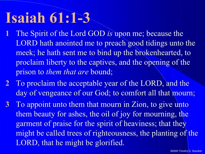 isaiah 61 1 3 1 the spirit of the lord