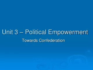 Unit 3 – Political Empowerment