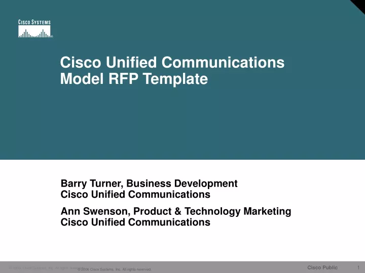 cisco unified communications model rfp template