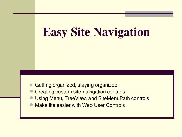 easy site navigation