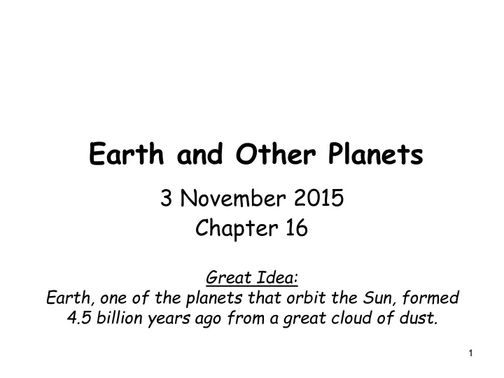 earth and other planets