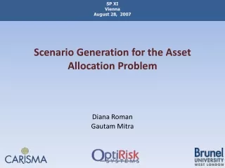 Scenario Generation for the Asset  Allocation Problem