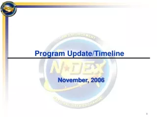 Program Update/Timeline