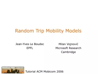 Random Trip Mobility Models