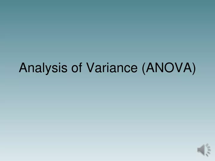 analysis of variance anova