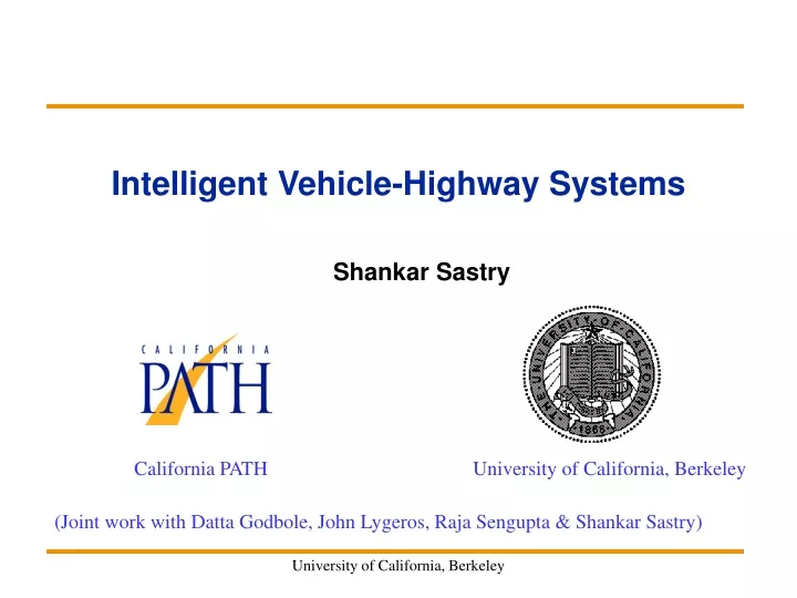 intelligent vehicle highway systems