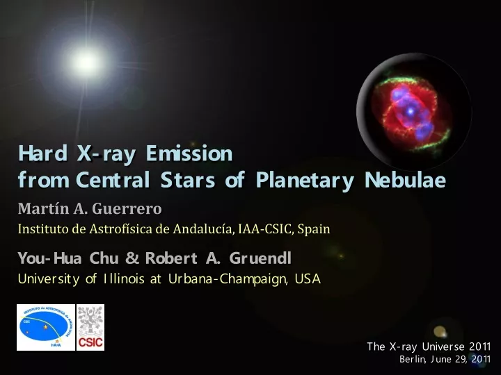 hard x ray emission from central stars