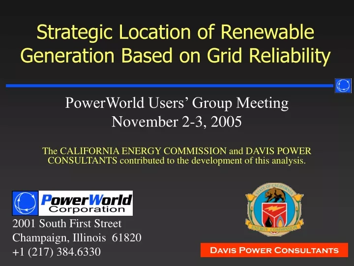 strategic location of renewable generation based on grid reliability