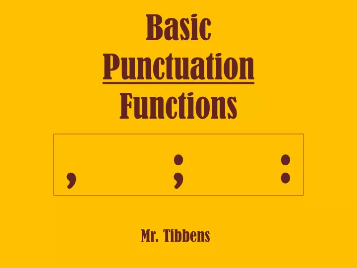 basic punctuation functions