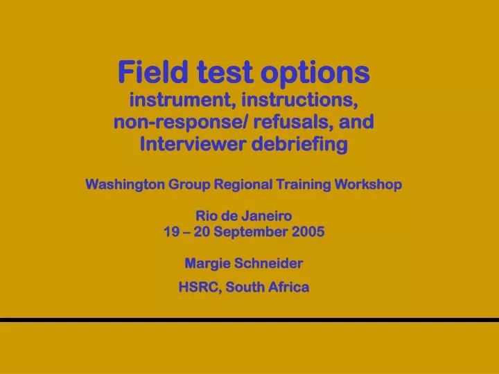 field test options instrument instructions