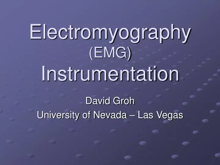 electromyography emg instrumentation