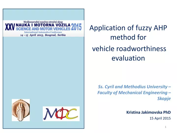 application of fuzzy ahp method for vehicle