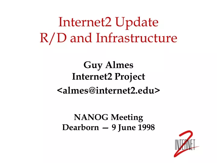 internet2 update r d and infrastructure