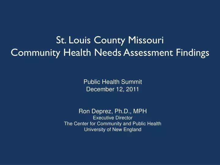 st louis county missouri community health needs assessment findings