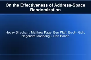 On the Effectiveness of Address-Space Randomization