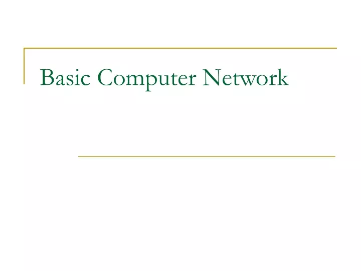 basic computer network